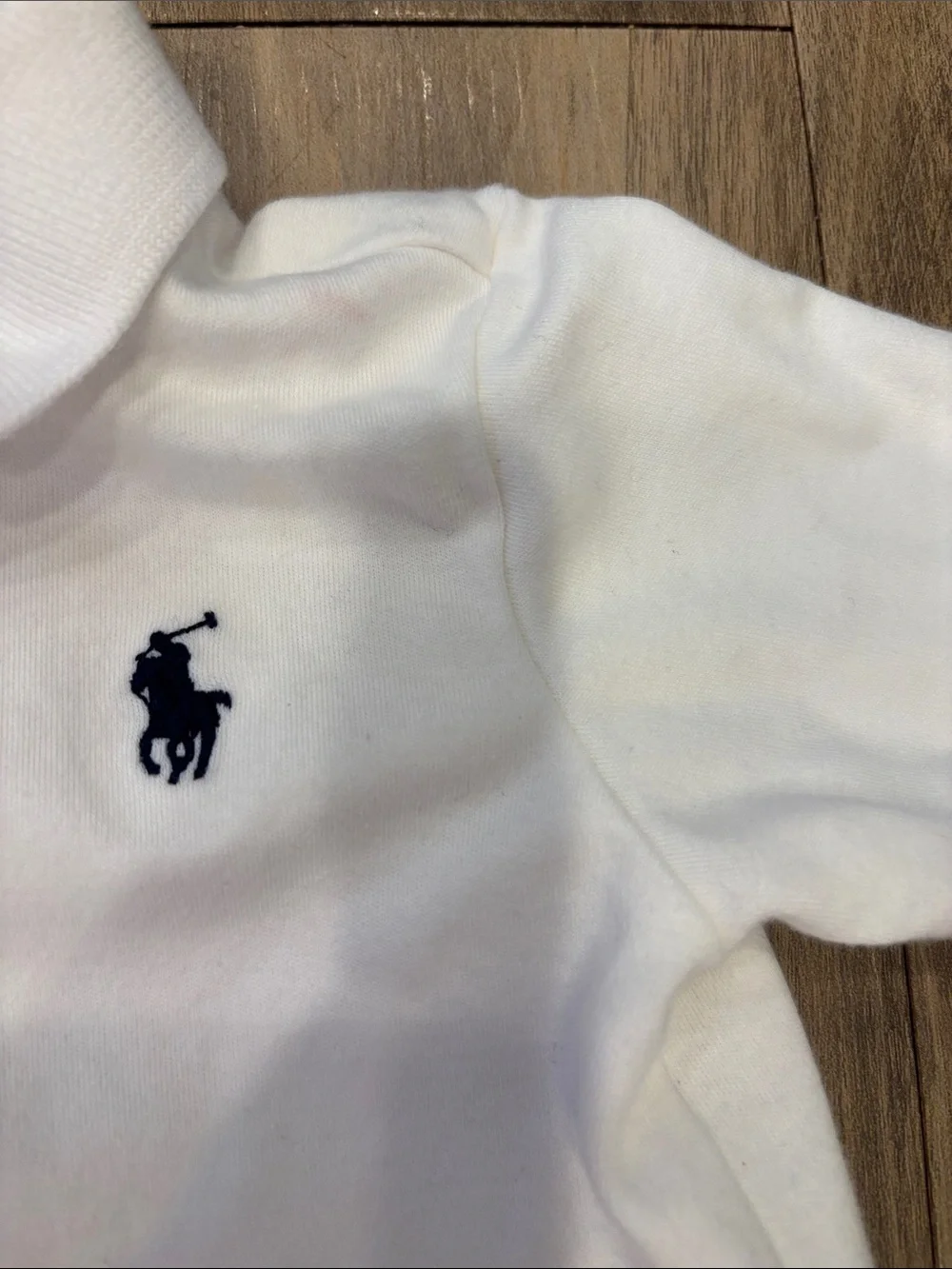 Ralph Lauren White Long-Sleeve Polo One-Piece